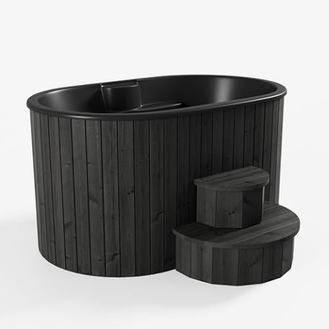 SaunaLife Model S2B 2-Person Hot and Cold Immersion Tub in Black
